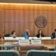 Legislators Listening to Presentation, pictured: Senator Mimi Stewart (left), Vice Chairman William Soules, LESC Director Gwen Warniment (right).