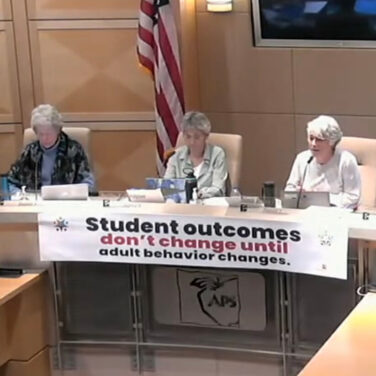 The Albuquerque Public Schools Board of Education listens as they hear from community members about the new school calendar. Every member of the board expressed their frustration with the calendar, explaining that they did not have enough time to make the calendar work after new legislation signed by the governor extended their school year. Key dates from the new calendar: Teachers return to school: July 31; First day of school for students: August 3; Last day of school: May 31; Last day (TOPS schools) of school: June 10.